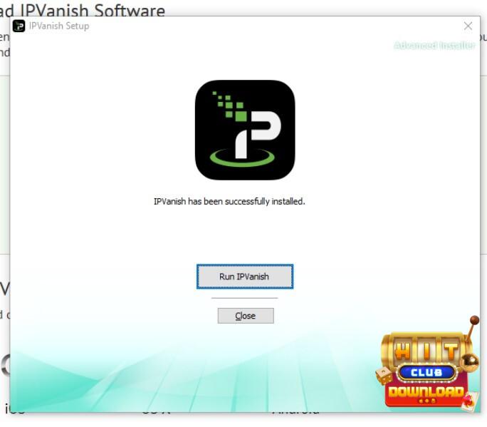 Cài đặt và mở ứng dụng fake IPVanish