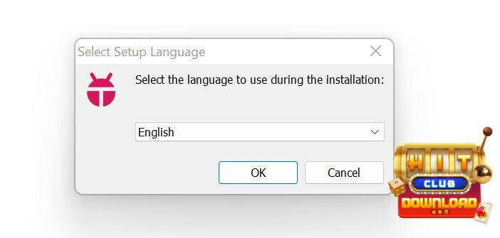 Lựa chọn ngôn ngữ trong cách cài app Hitclub trên Laptop / Máy tính / PC bằng KoPlayer giả lập Android