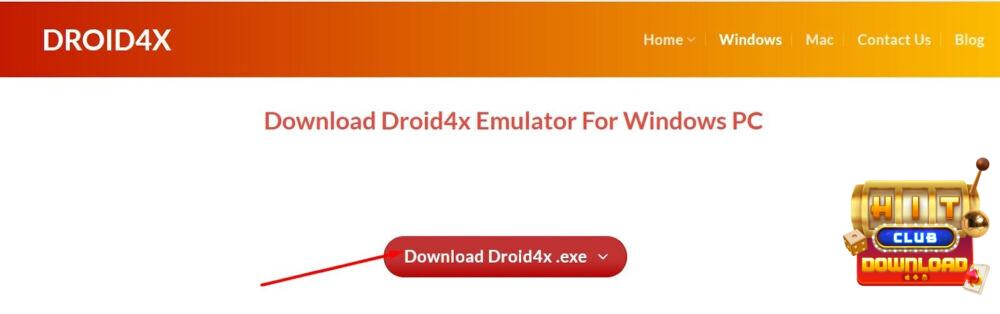 Tiến hành chọn “Download Droid4x.exe” để hệ thống thực hiện tải xuống phần mềm giả lập Droid4X